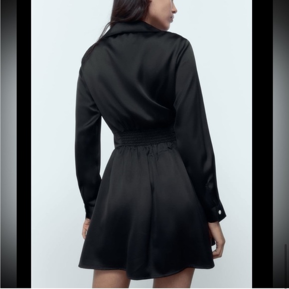 NWT Zara JEWEL BUTTON SATIN EFFECT MINI DRESS - Picture 3 of 10